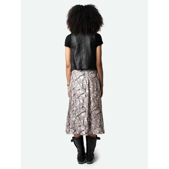 NEW ZADIG & VOLTAIRE june twill wild chaines skirt in ecru - Picture 2 of 4